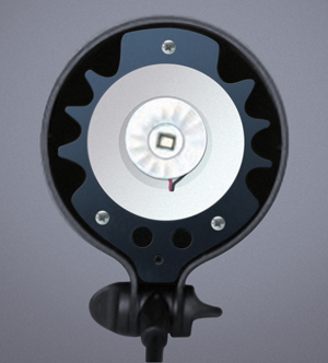 Cree MC-E mounted on sub-mount and connected to heatsink Cree MC-E